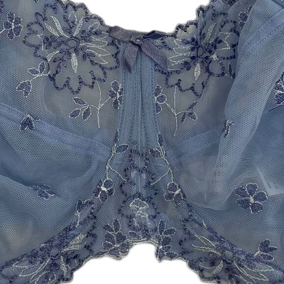 Panache Ariza 5051 Underwire Balconnet Non Padded Blue Bra Size 40GG - Picture 5 of 12